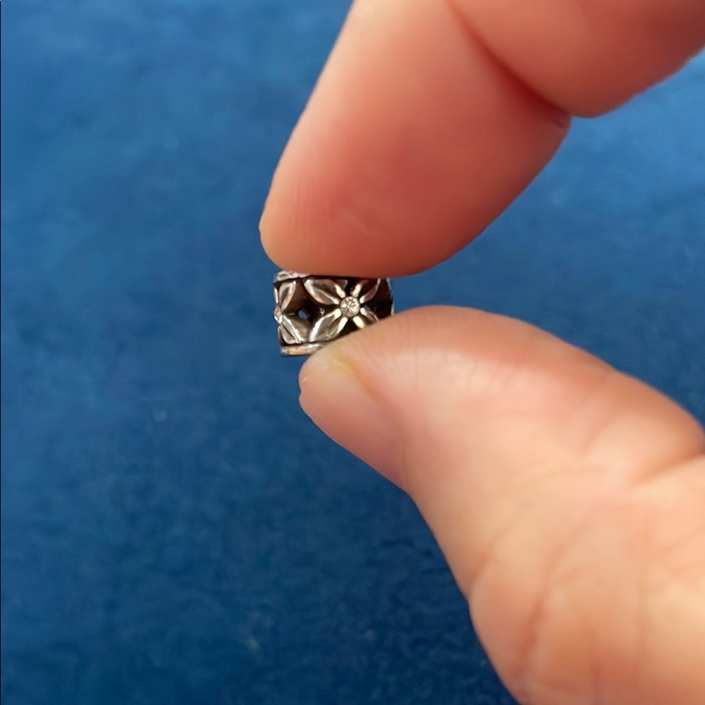 Silver Floral mini spacer bead by Brighton
